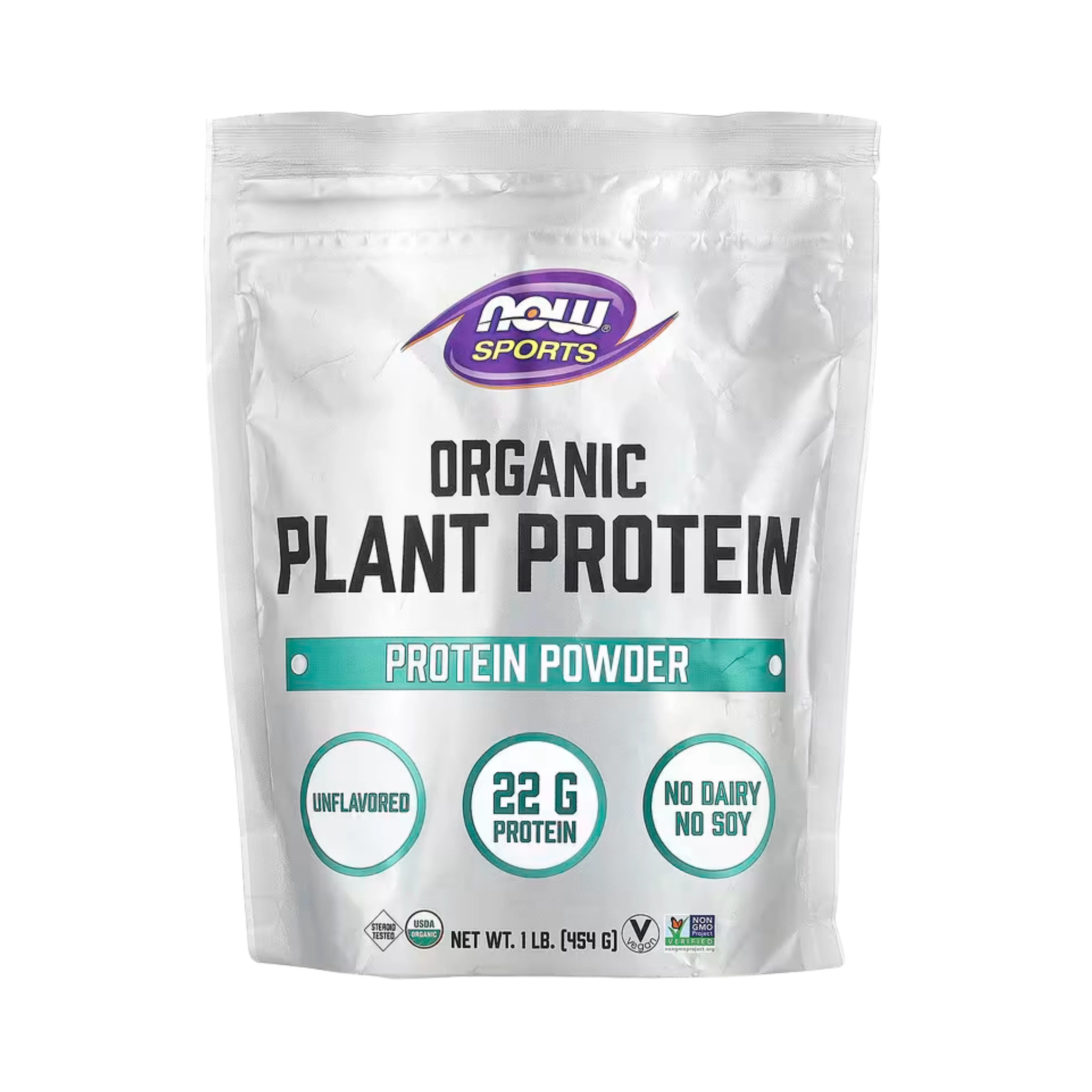 NOW Foods, Sports, Organic Plant Protein Powder, Unflavored, 1 lb, 454 g