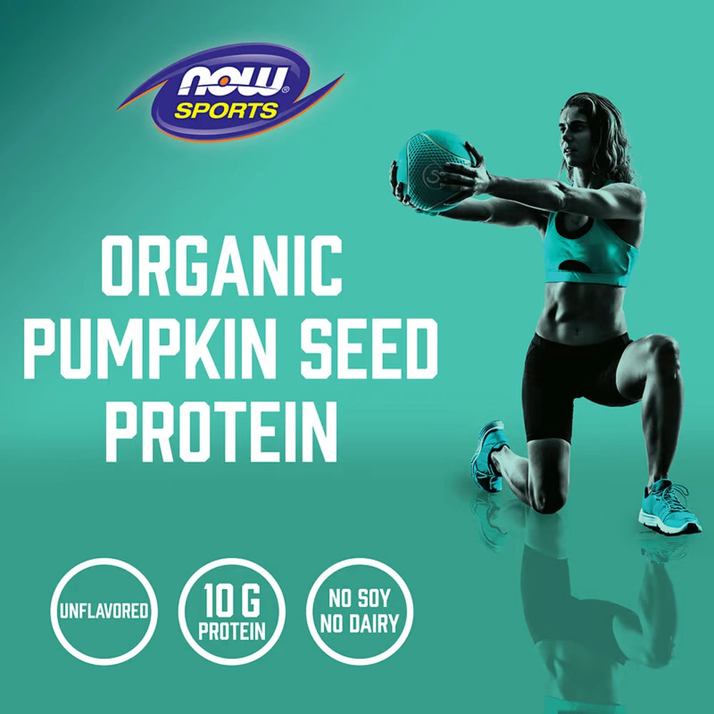 NOW Foods, Sports, Organic Pumpkin Seed Protein Powder, Unflavored, 1 lb, 454 g