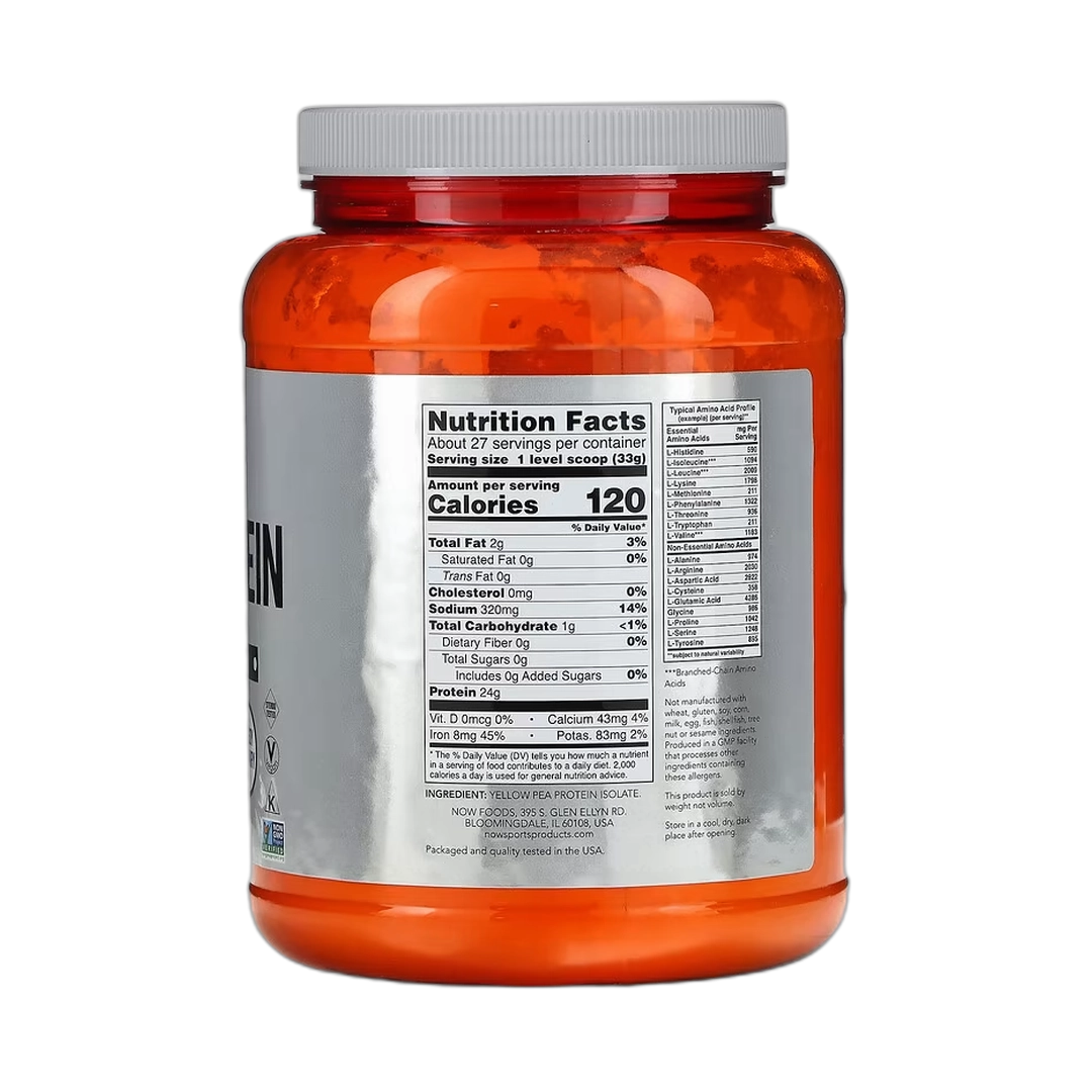 NOW Foods, Sports, Pea Protein, Pure Unflavored, 2 lbs, 907 g