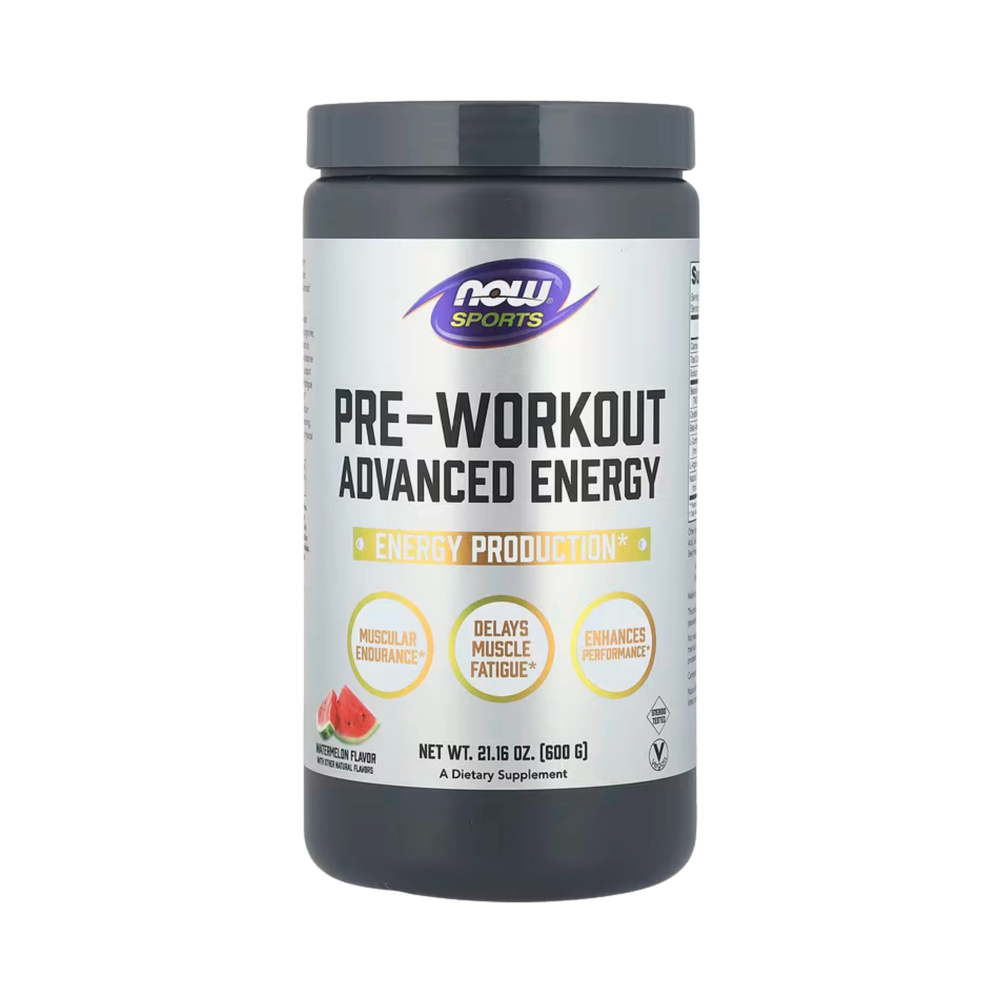 NOW Foods, Sports, Pre-Workout Advanced Energy, Watermelon, 21.16 oz, 600 g