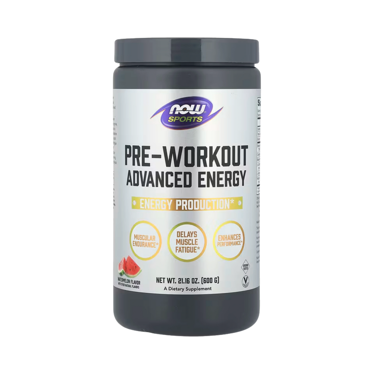 NOW Foods, Sports, Pre-Workout Advanced Energy, Watermelon, 21.16 oz, 600 g