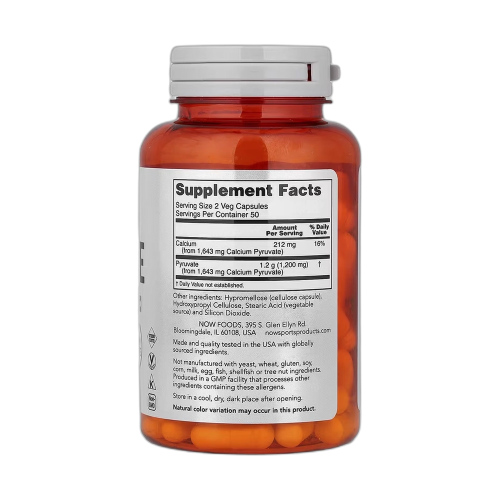 NOW Foods, Sports, Pyruvate, 100 Veg Capsules