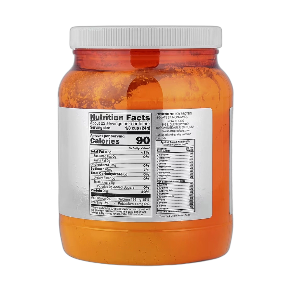 NOW Foods, Sports, Soy Protein Isolate, Pure Unflavored, 1.2 lbs, 544 g