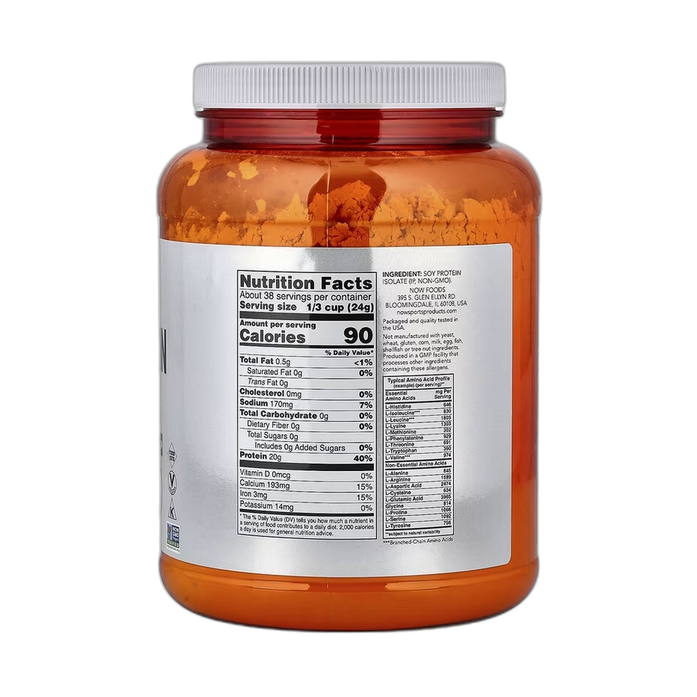 NOW Foods, Sports, Soy Protein Isolate, Pure Unflavored, 2 lbs, 907 g