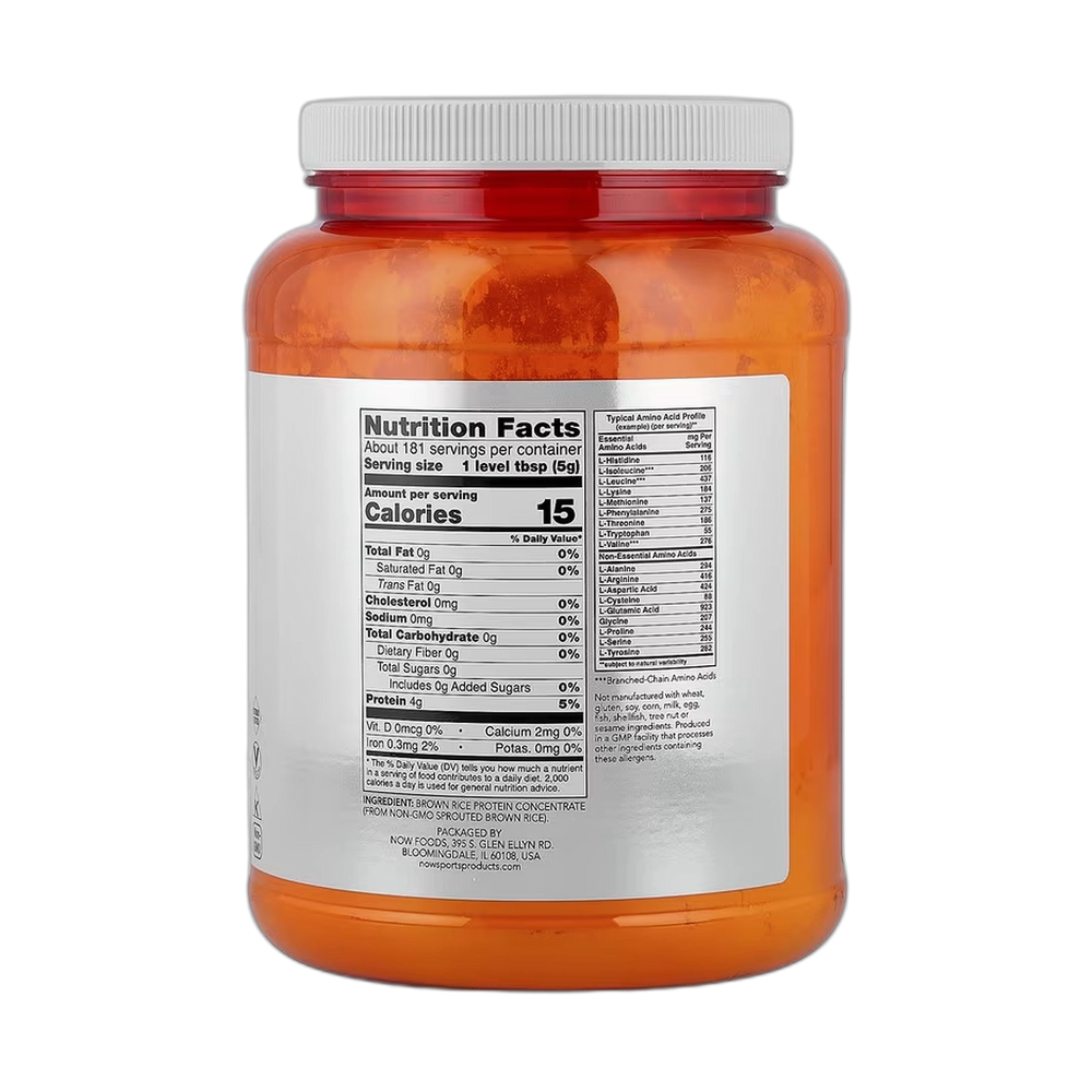 NOW Foods, Sports, Sprouted Brown Rice Protein Powder, Unflavored, 2 lbs, 907 g