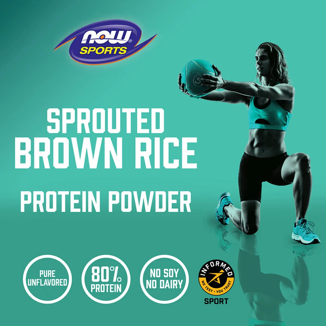 NOW Foods, Sports, Sprouted Brown Rice Protein Powder, Unflavored, 2 lbs, 907 g