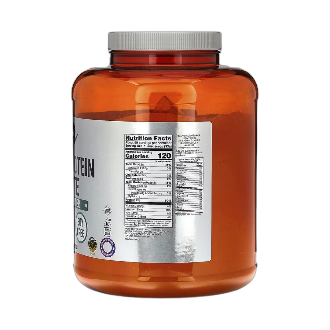 NOW Foods, Sports, Whey Protein Isolate, Creamy Chocolate, 5 lbs, 2,268 g