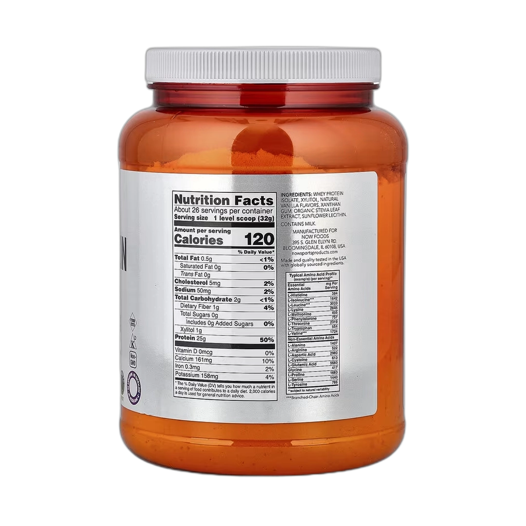 NOW Foods, Sports, Whey Protein Isolate, Creamy Vanilla, 1.8 lbs, 816 g