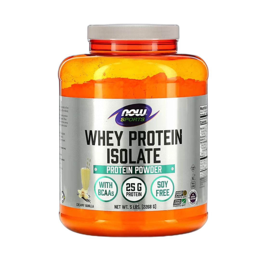 NOW Foods, Sports, Whey Protein Isolate, Creamy Vanilla, 5 lbs, 2268 g