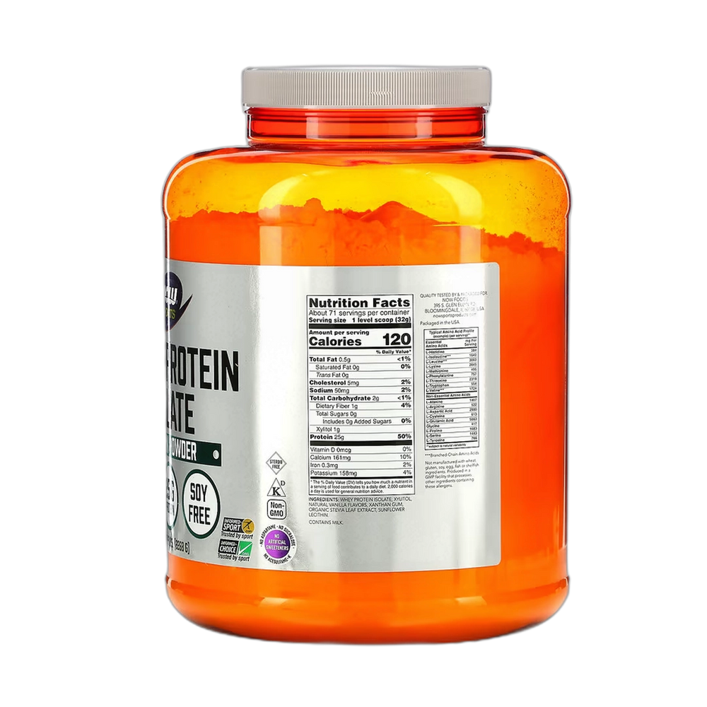 NOW Foods, Sports, Whey Protein Isolate, Creamy Vanilla, 5 lbs, 2268 g