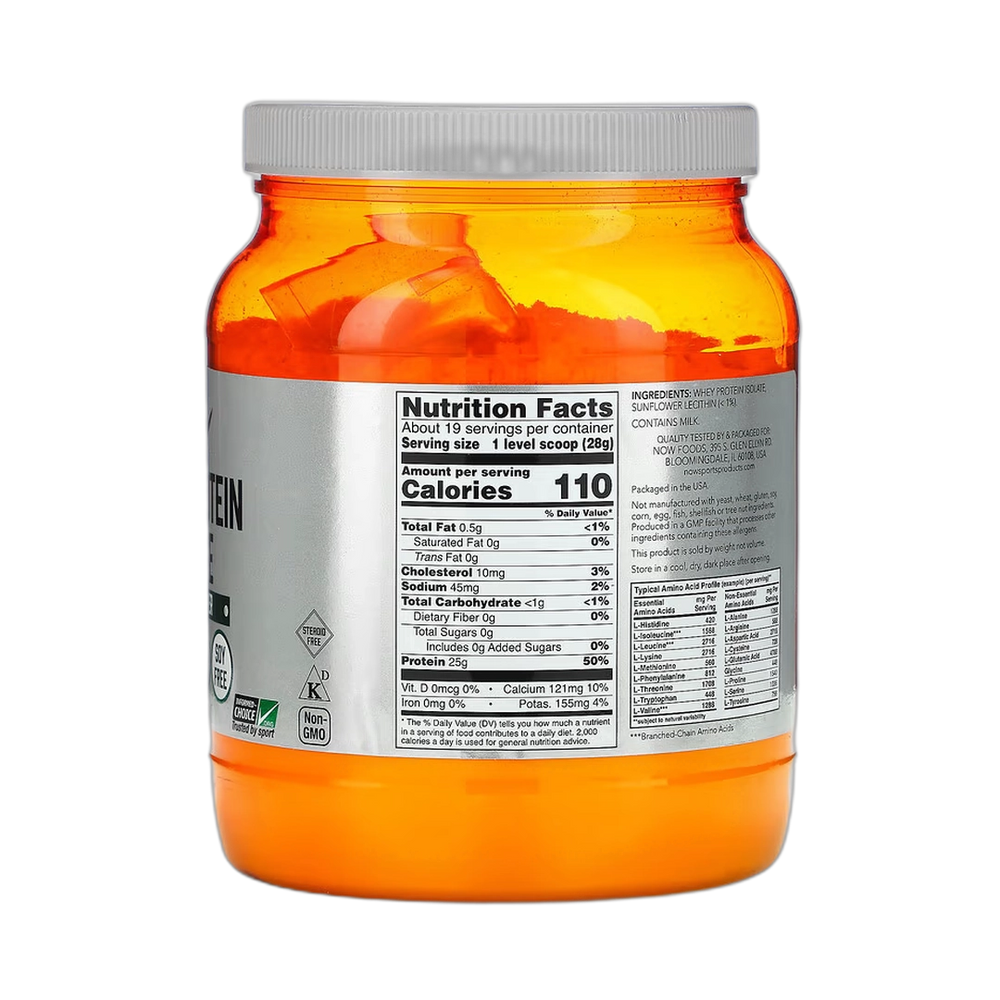 NOW Foods, Sports, Whey Protein Isolate, Unflavored, 1.2 lbs, 544 g