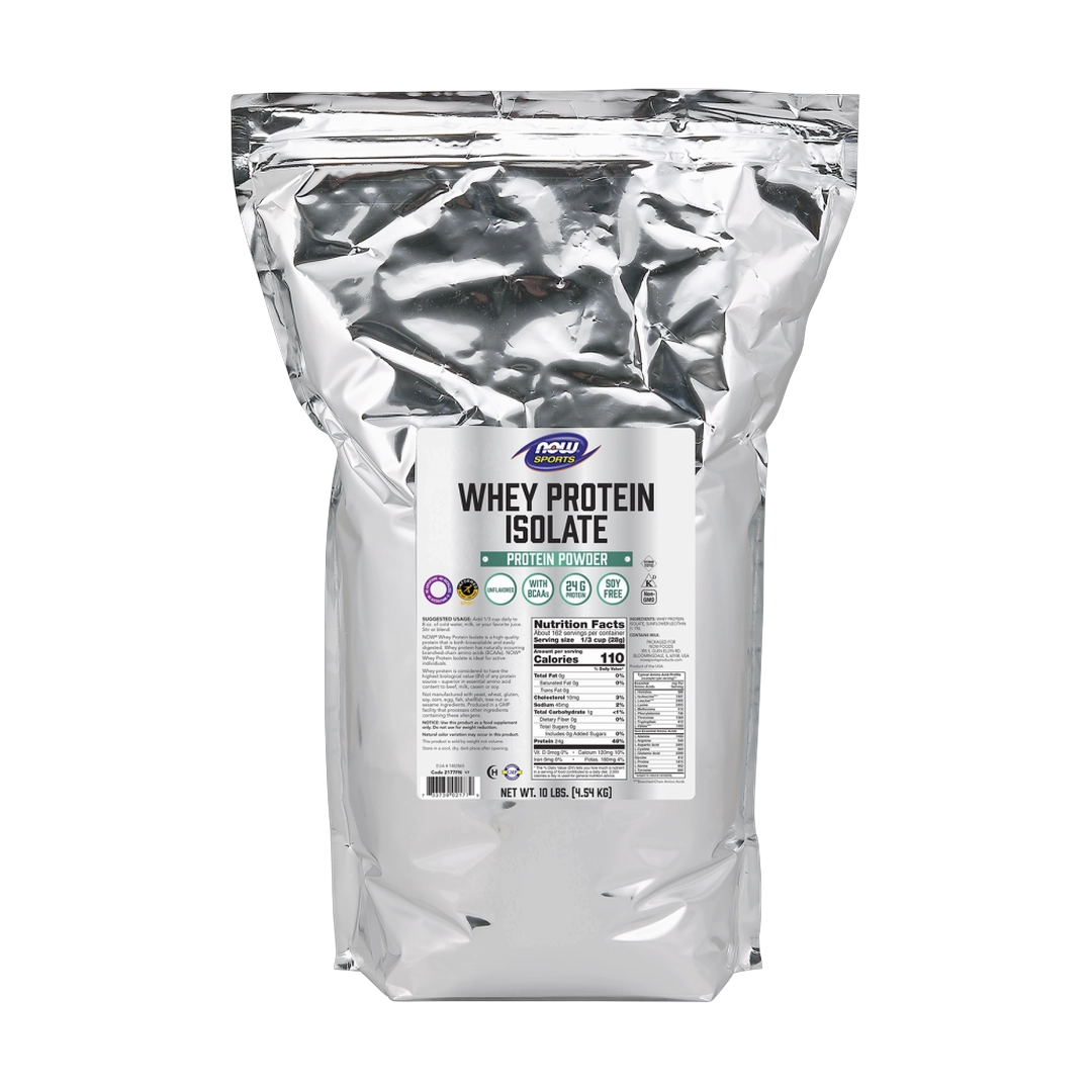 NOW Foods, Sports, Whey Protein Isolate, Unflavored, 10 lbs, 4.54 kg