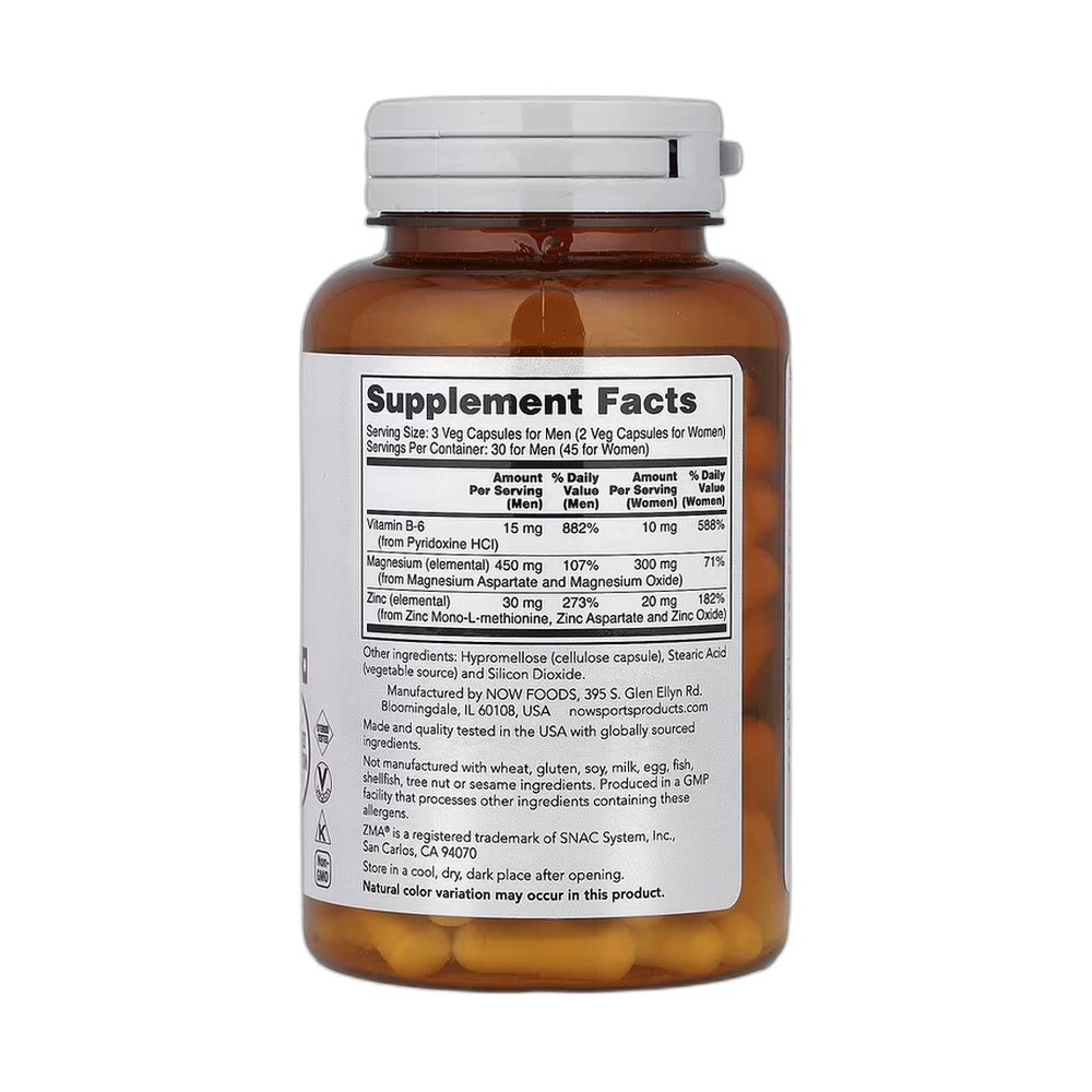 NOW Foods, Sports, ZMA, 90 Veg Capsules