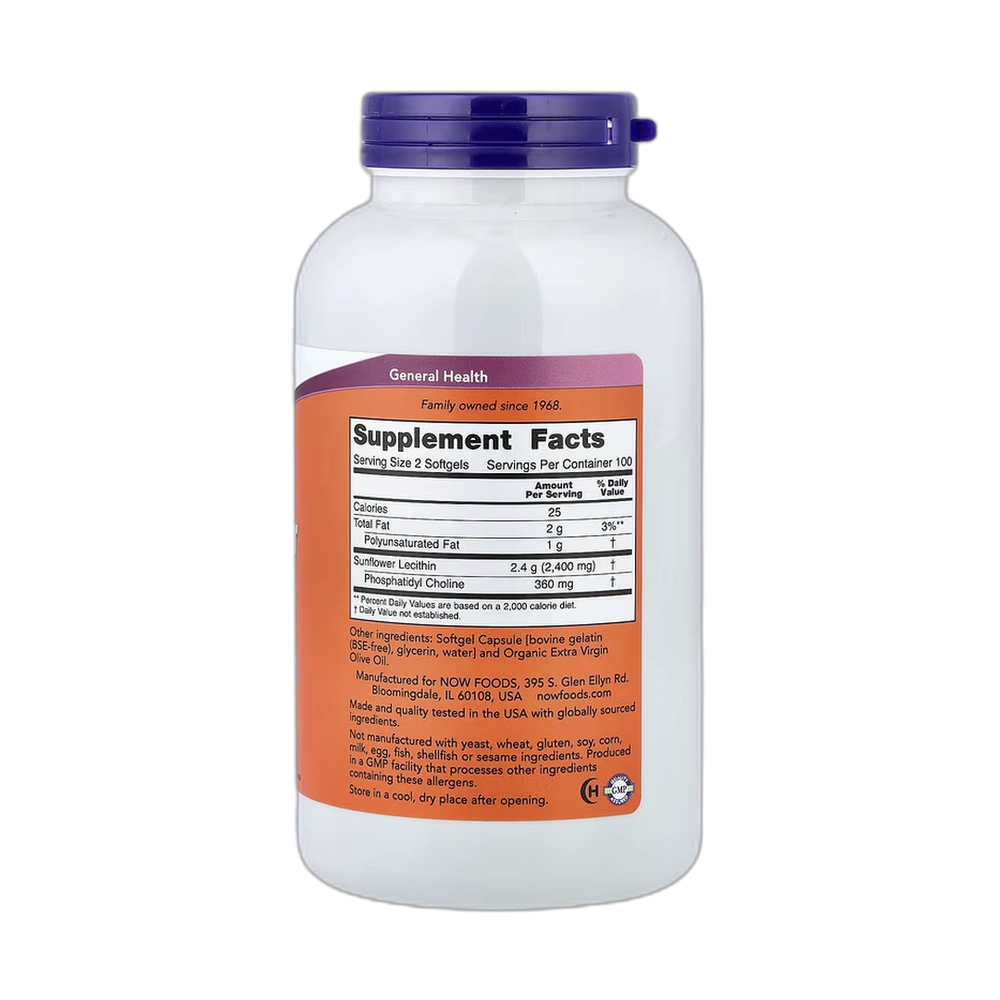 NOW Foods, Sunflower Lecithin, 200 Softgels