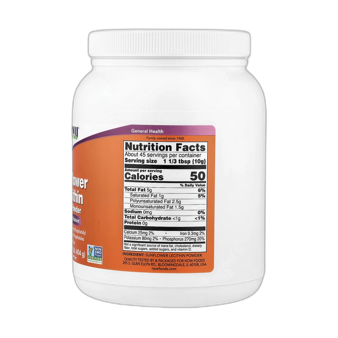 NOW Foods, Sunflower Lecithin Pure Powder, 1 lb, 454 g
