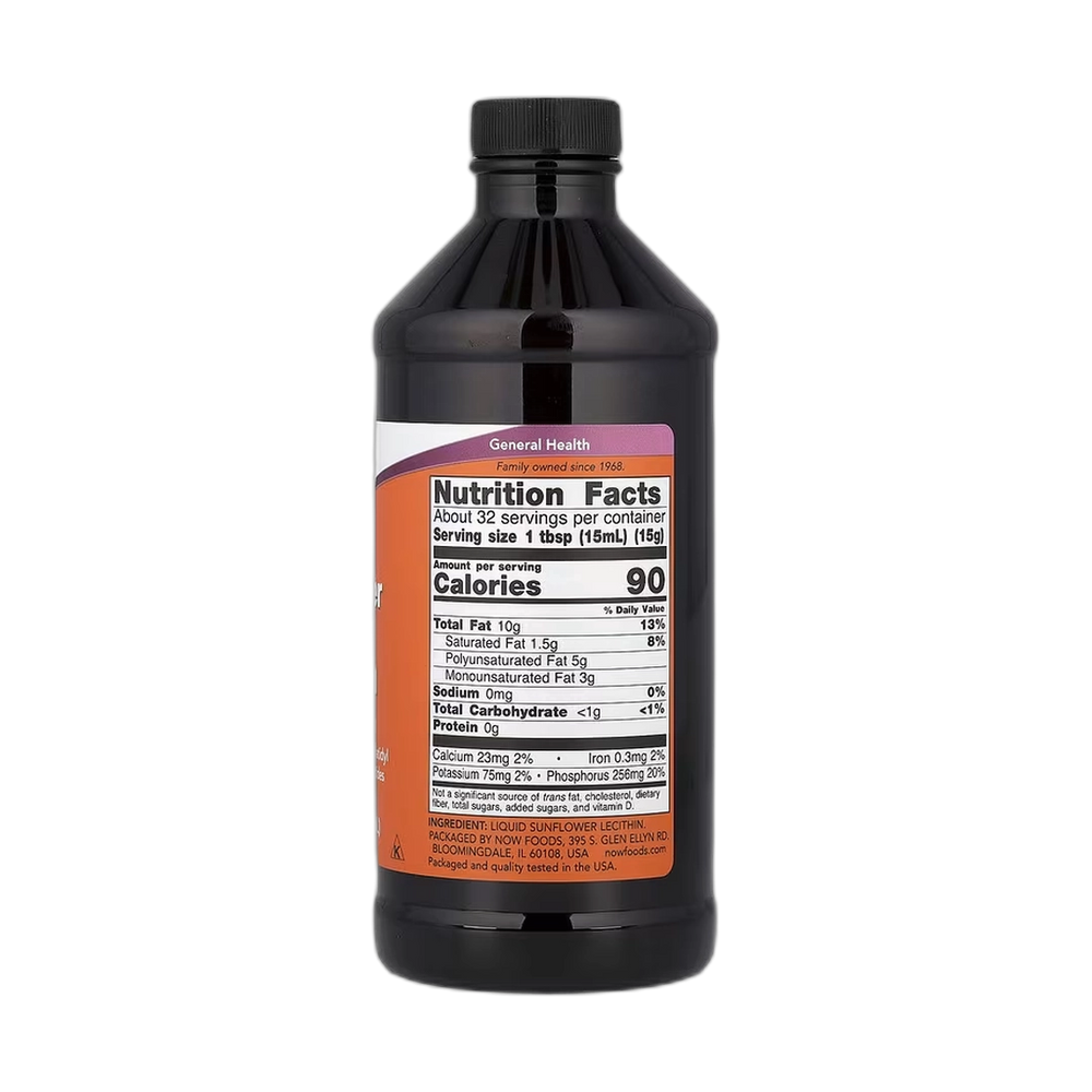 NOW Foods, Sunflower Liquid Lecithin, 16 fl oz, 473 ml