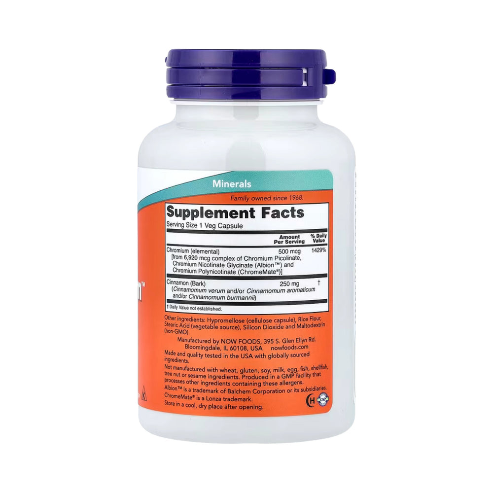 NOW Foods, Tri-Chromium, 180 Veg Capsules