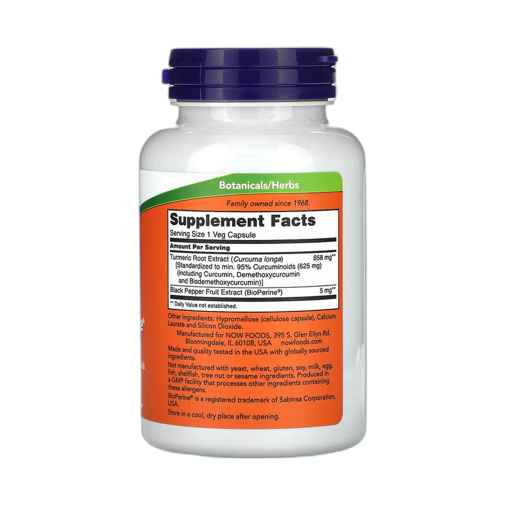 NOW Foods, Turmeric Curcumin with BioPerine, 90 Veg Capsules