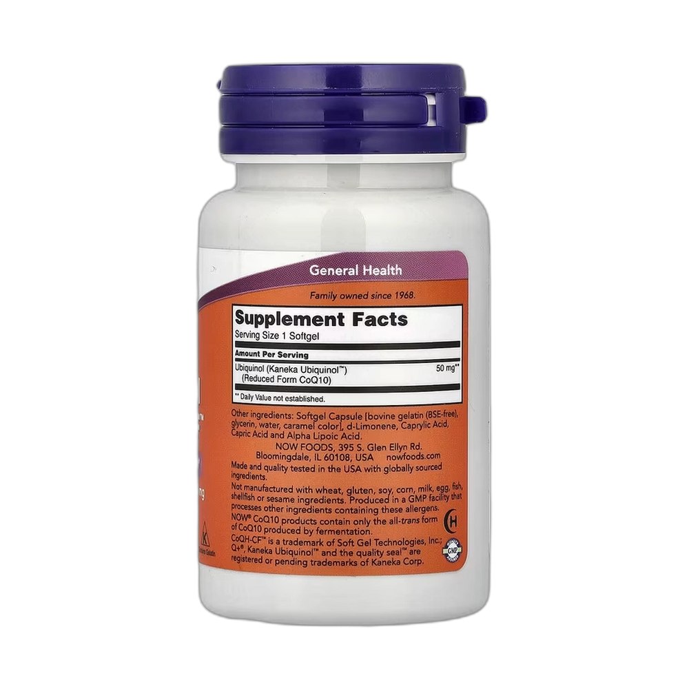 NOW Foods, Ubiquinol CoQH-CF, 50 mg, 60 Softgels