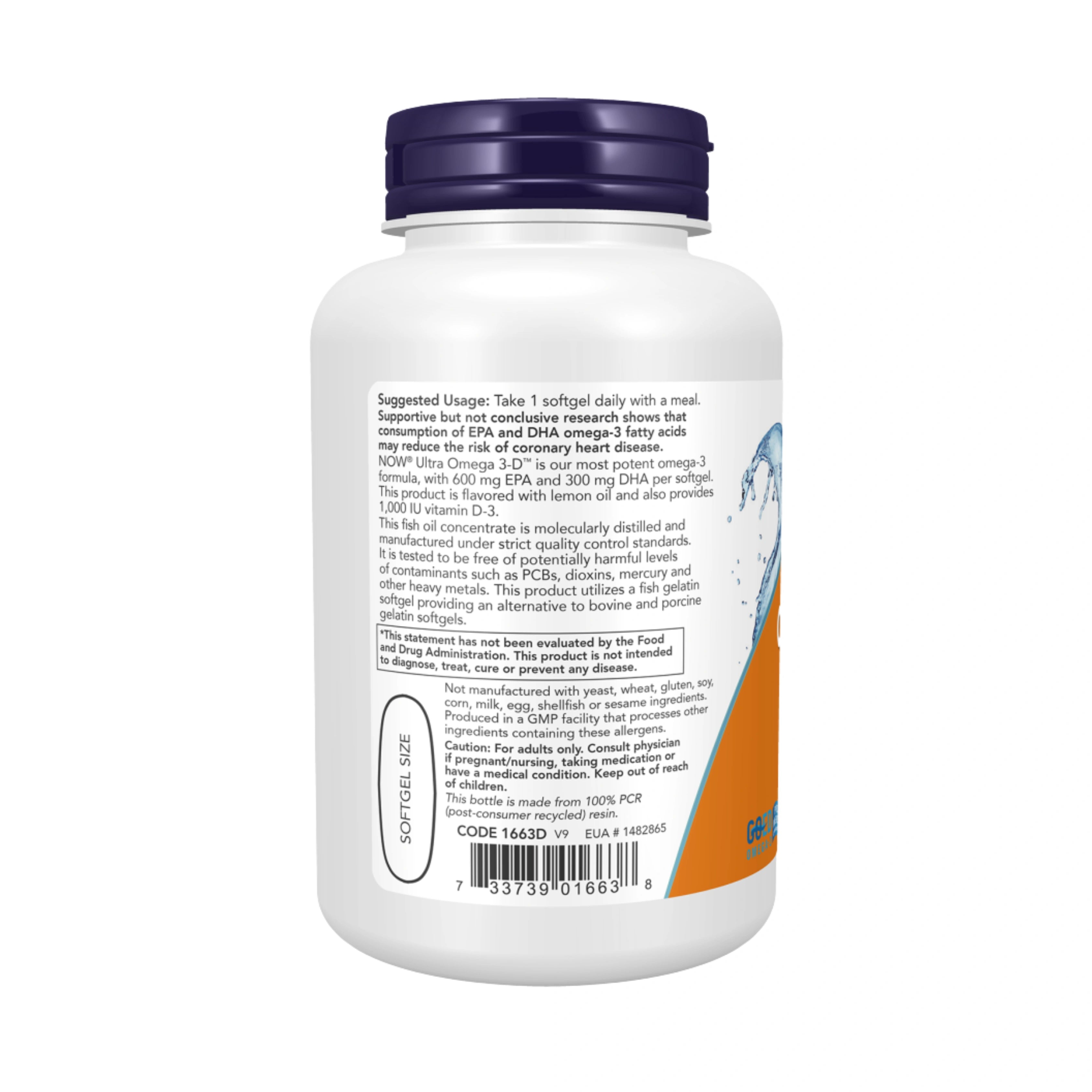 NOW Foods, Ultra Omega 3-D Fish Oil , 90 Fish Softgels
