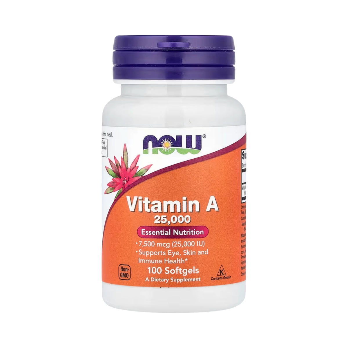 NOW Foods, Vitamin A, 7,500 mcg (25,000 IU), 100 Softgels