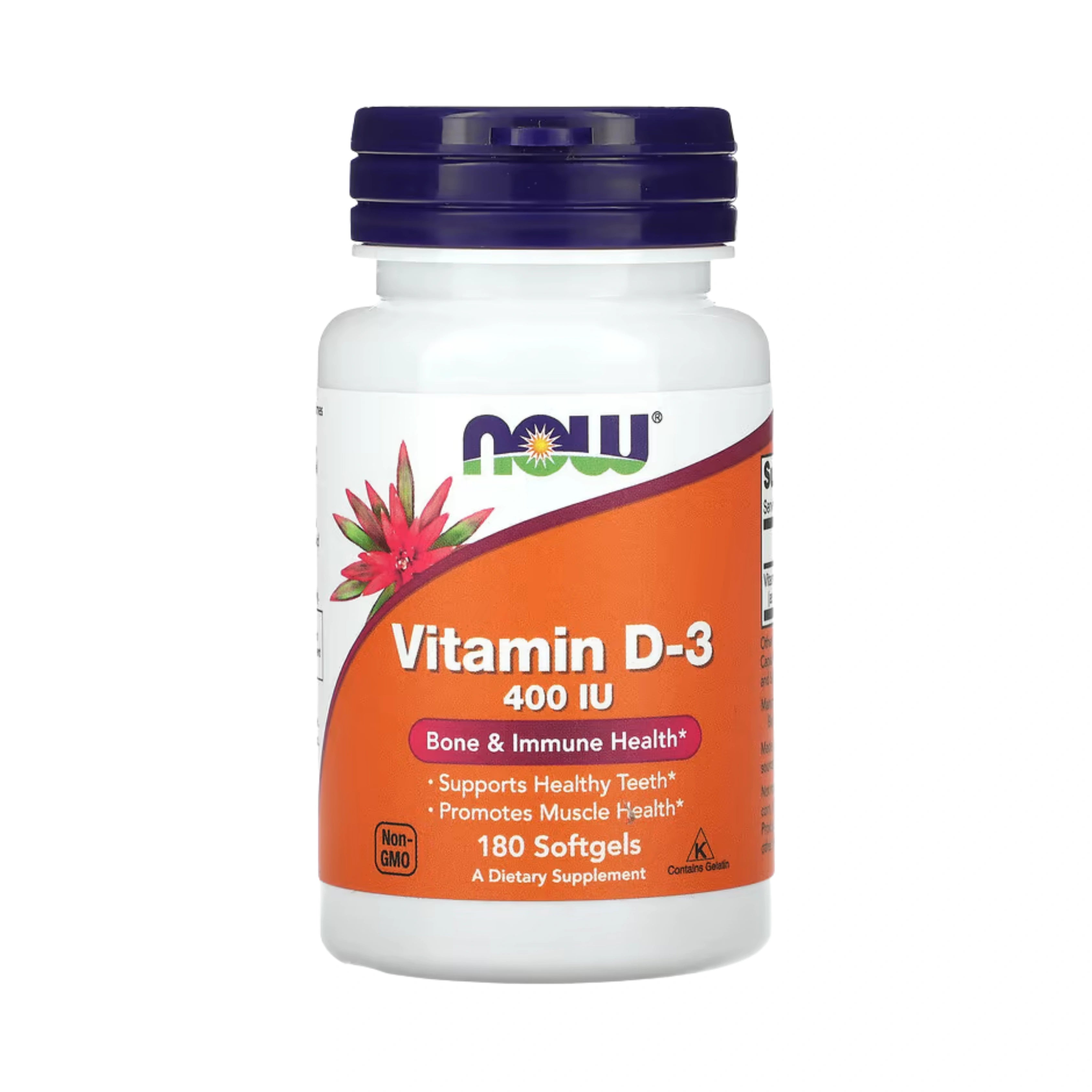 NOW Foods, Vitamin D-3, 400 IU, 180 Softgels