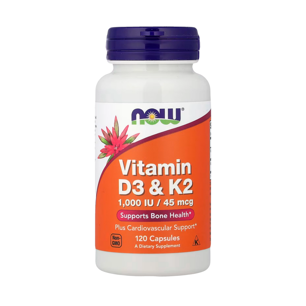 NOW Foods, Vitamin D3 & K2, 120 Capsules