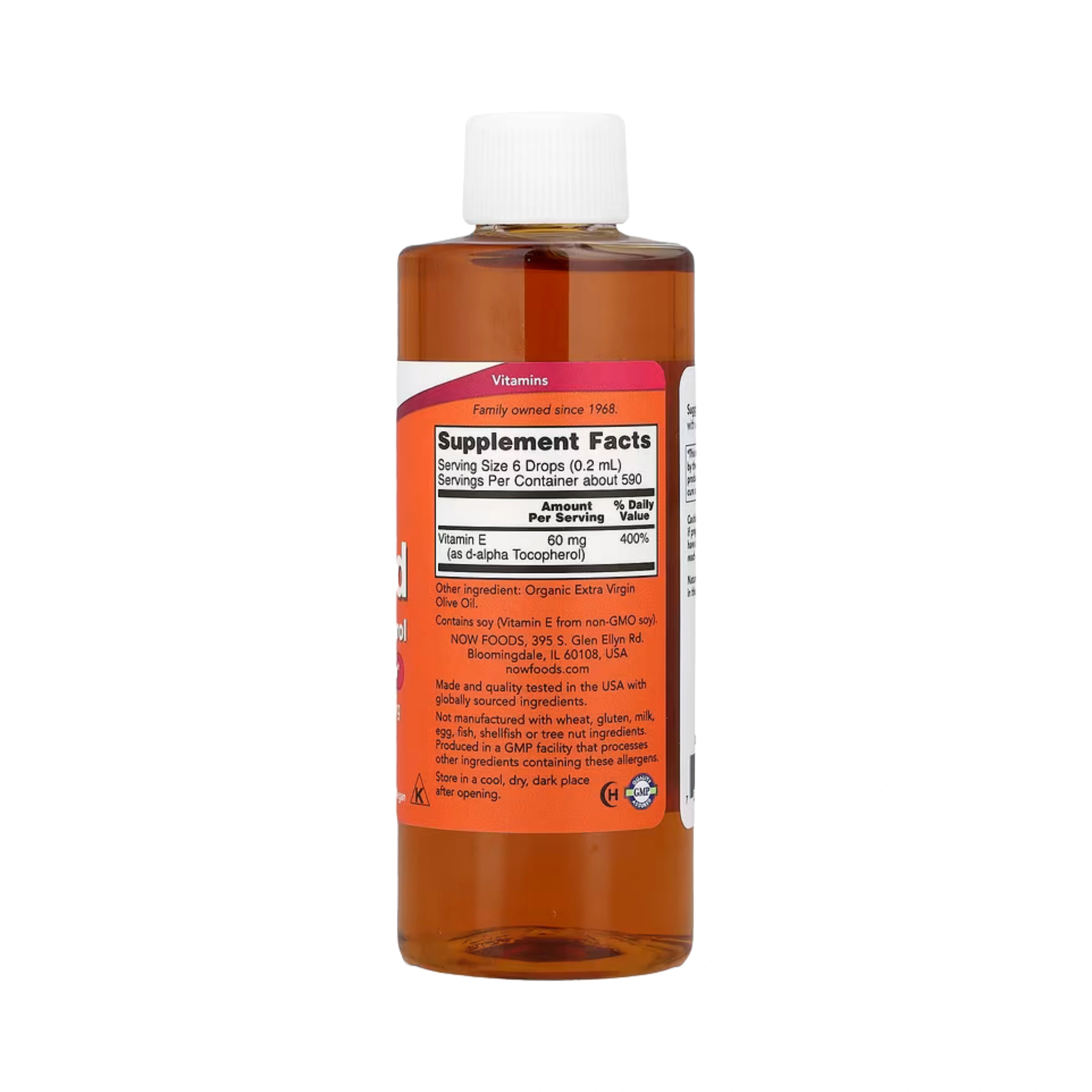 NOW Foods, Vitamin E Liquid, D-Alpha Tocopherol, 4 fl oz, 118 ml