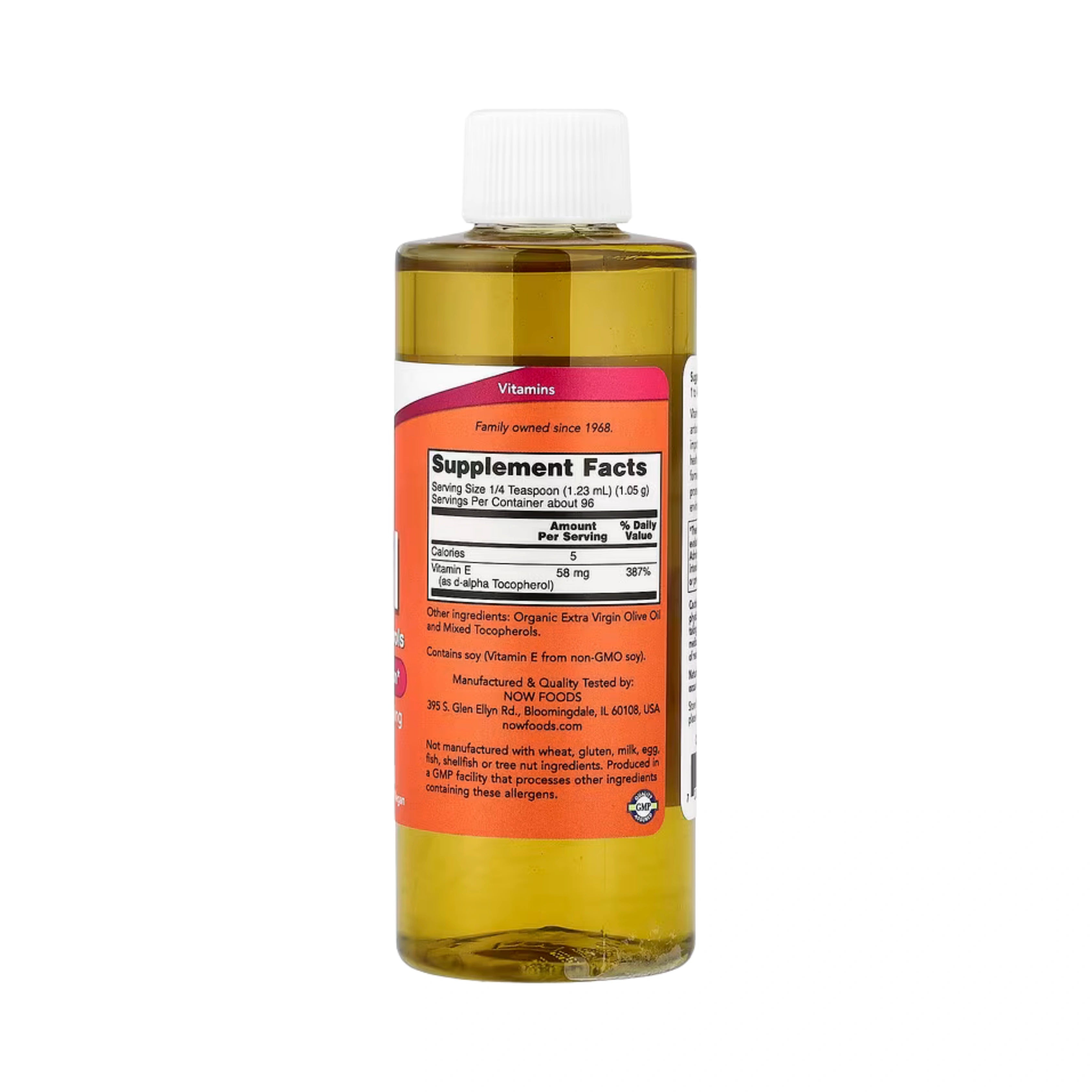 NOW Foods, Vitamin E-Oil with Mixed Tocopherols, 58 mg (87 IU), 4 fl oz, 118 ml