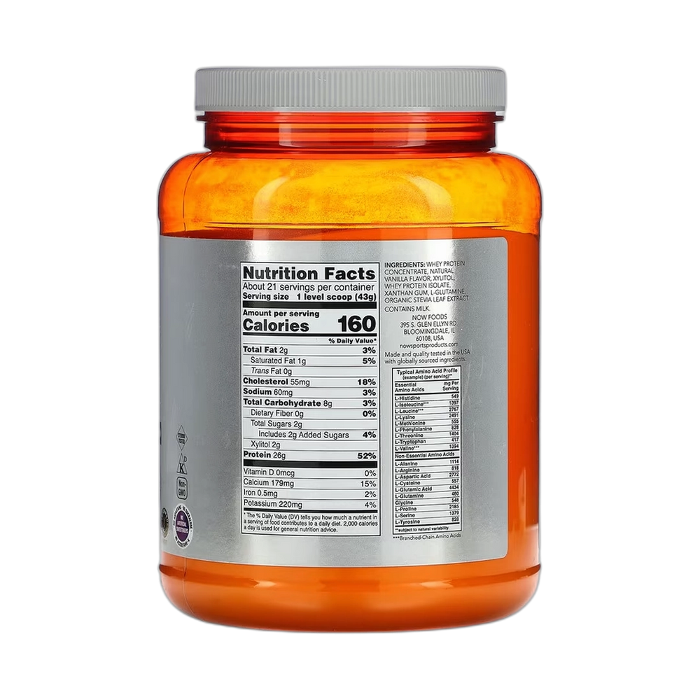NOW Foods, Whey Protein Powder, Creamy Vanilla, 2 lbs, 907 g