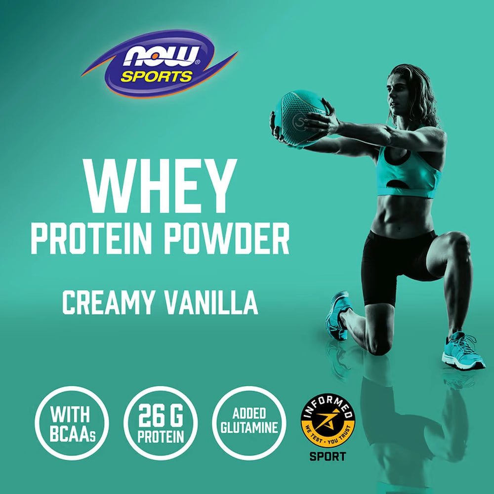 NOW Foods, Whey Protein Powder, Creamy Vanilla, 2 lbs, 907 g