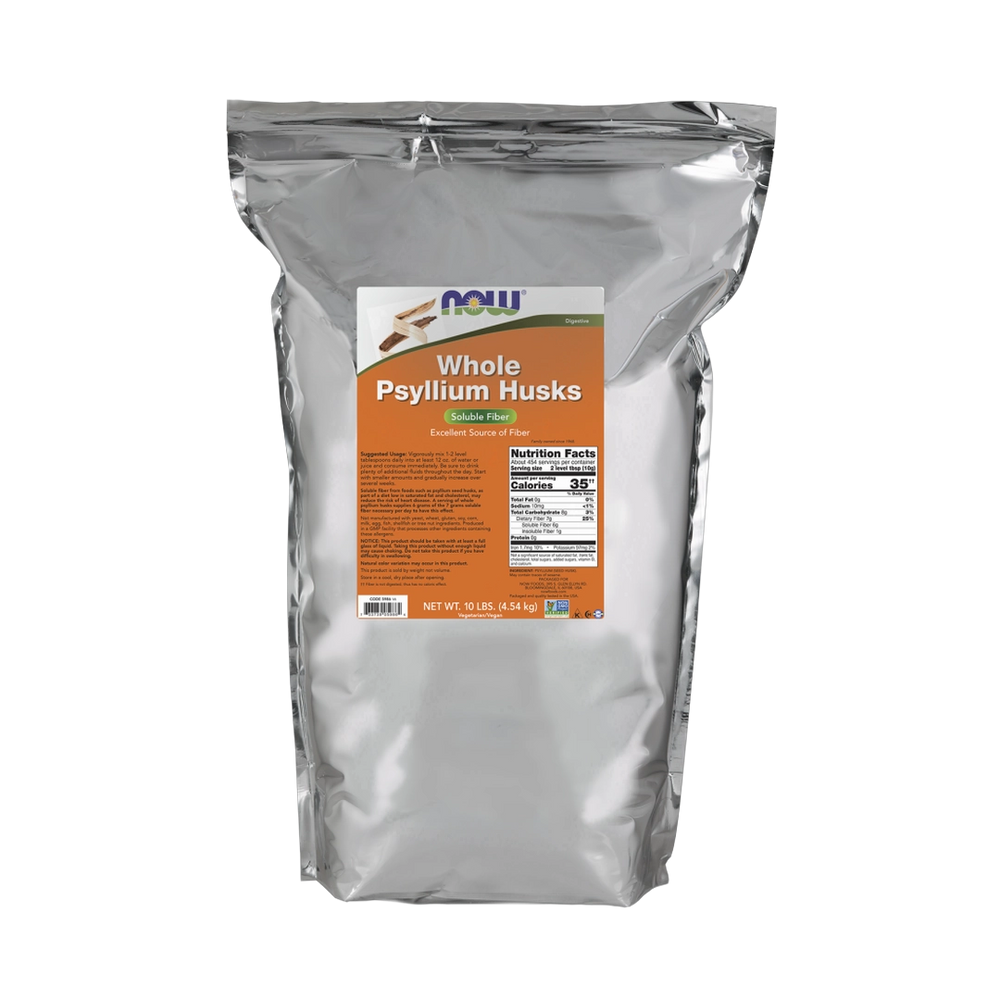NOW Foods, Whole Psyllium Husks, 10 lbs, 4.54 kg