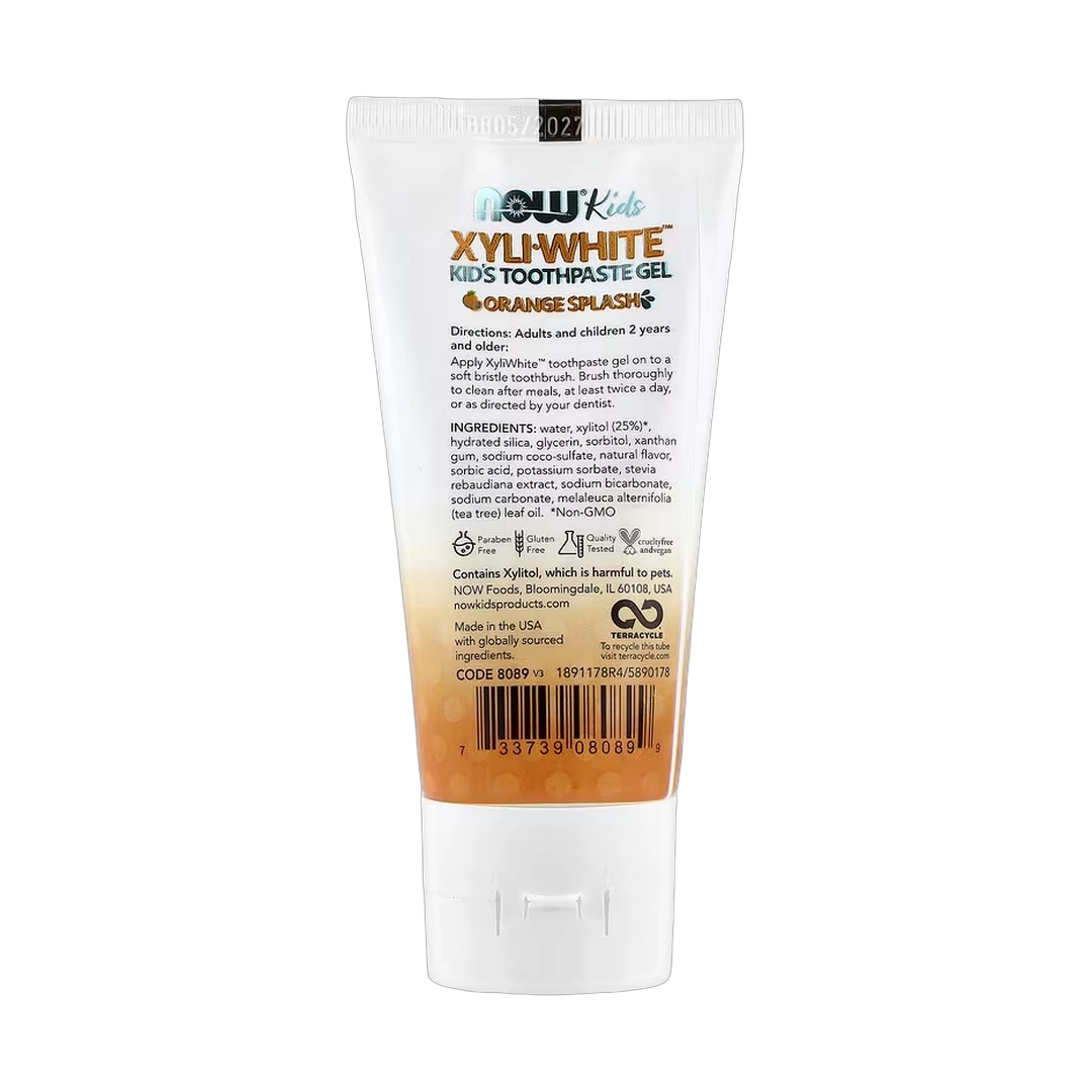 NOW Foods, Xyli-White™, Kids Toothpaste Gel, Orange Splash, 3 oz, 85 g