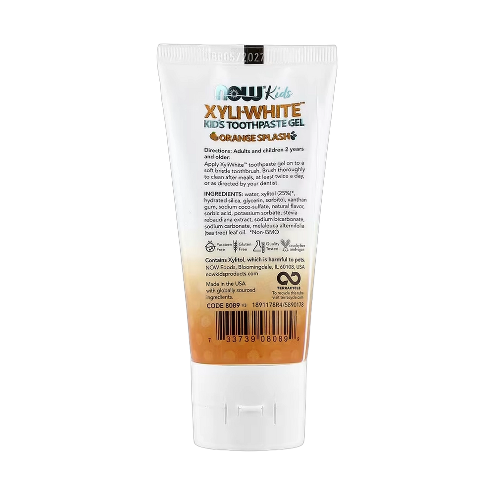 NOW Foods, Xyli-White™, Kids Toothpaste Gel, Orange Splash, 3 oz, 85 g