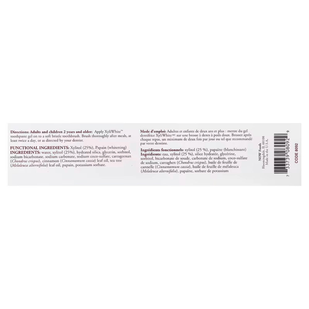 NOW Foods, XyliWhite™ Toothpaste Gel, Cinnafresh, 6.4 oz, 181 g