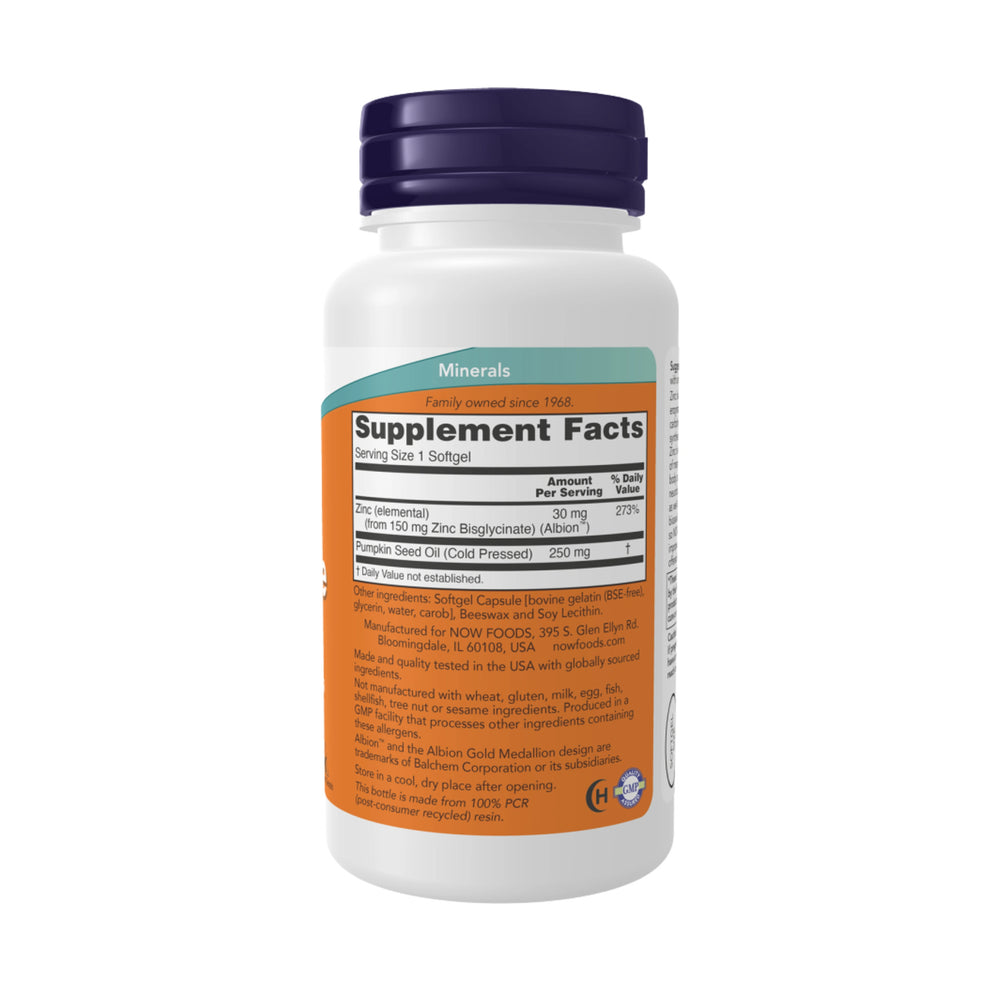 NOW Foods, Zinc Glycinate, 120 Softgels