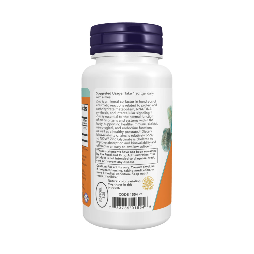 NOW Foods, Zinc Glycinate, 120 Softgels