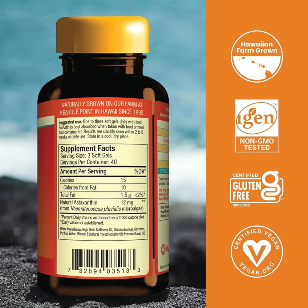 Nutrex Hawaii, BioAstin Hawaiian Astaxanthin, 4 Mg, 120 Softgels