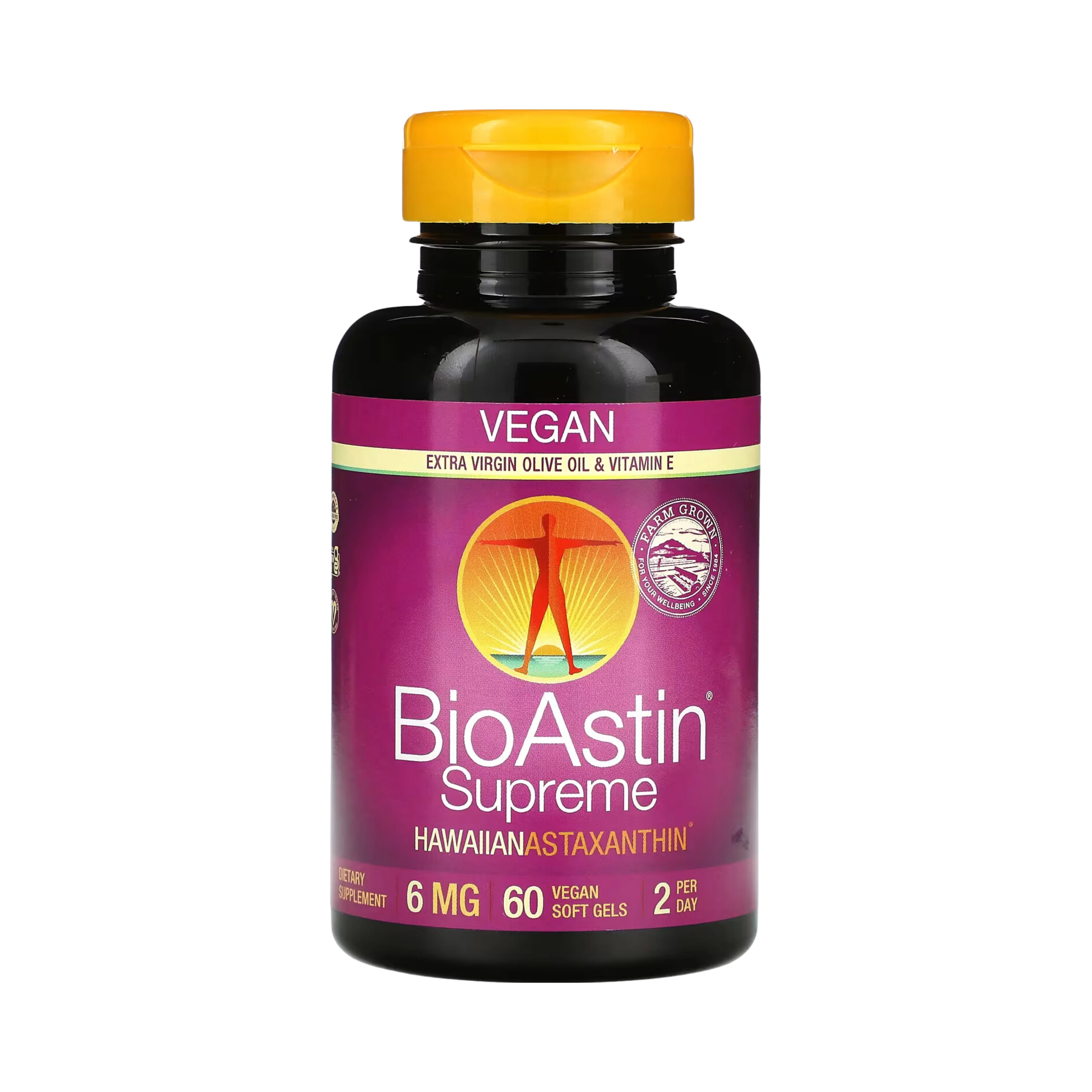 Nutrex Hawaii, BioAstin Supreme, Hawaiian Astaxanthin, 6 Mg, 60 Vegan Soft Gels
