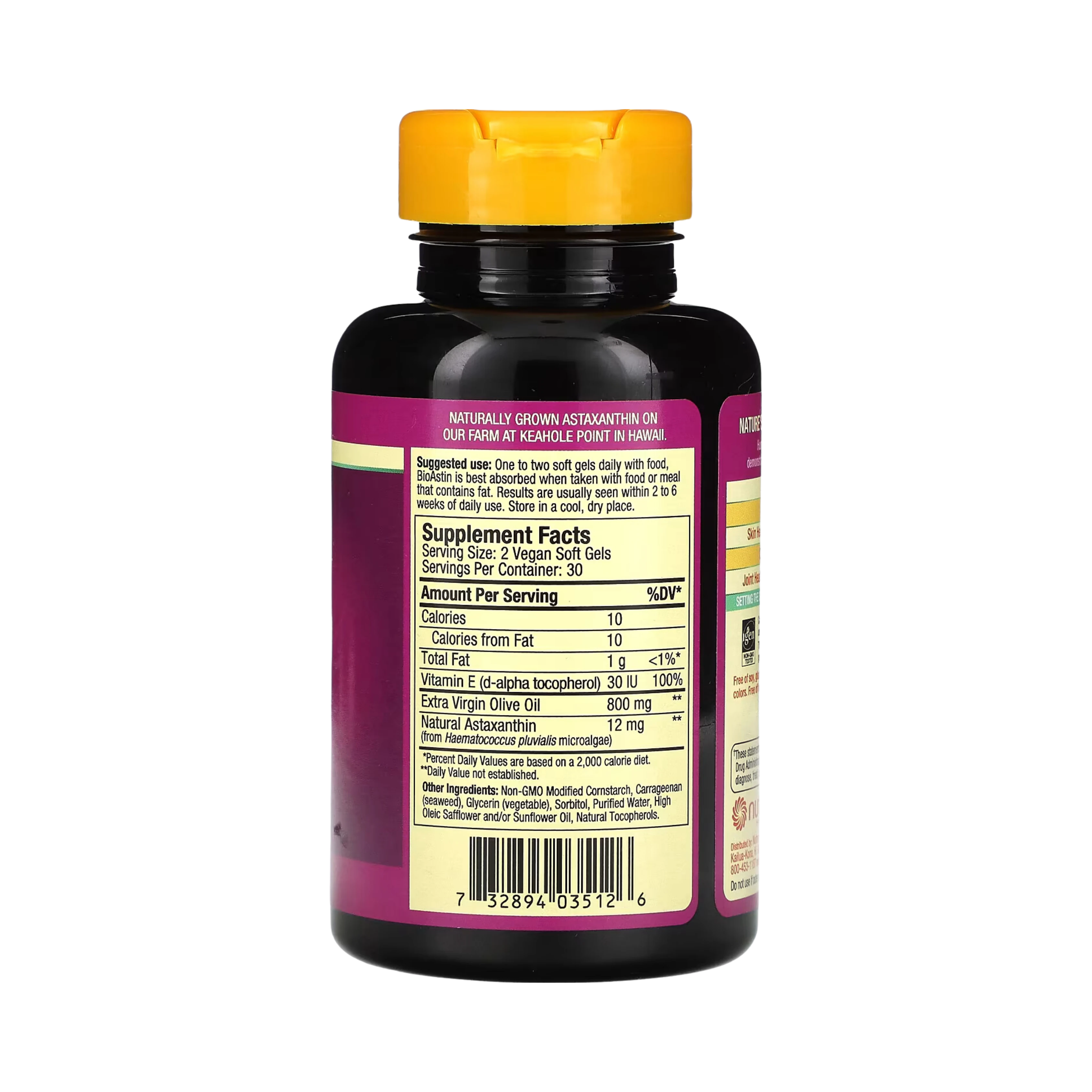 Nutrex Hawaii, BioAstin Supreme, Hawaiian Astaxanthin, 6 Mg, 60 Vegan Soft Gels