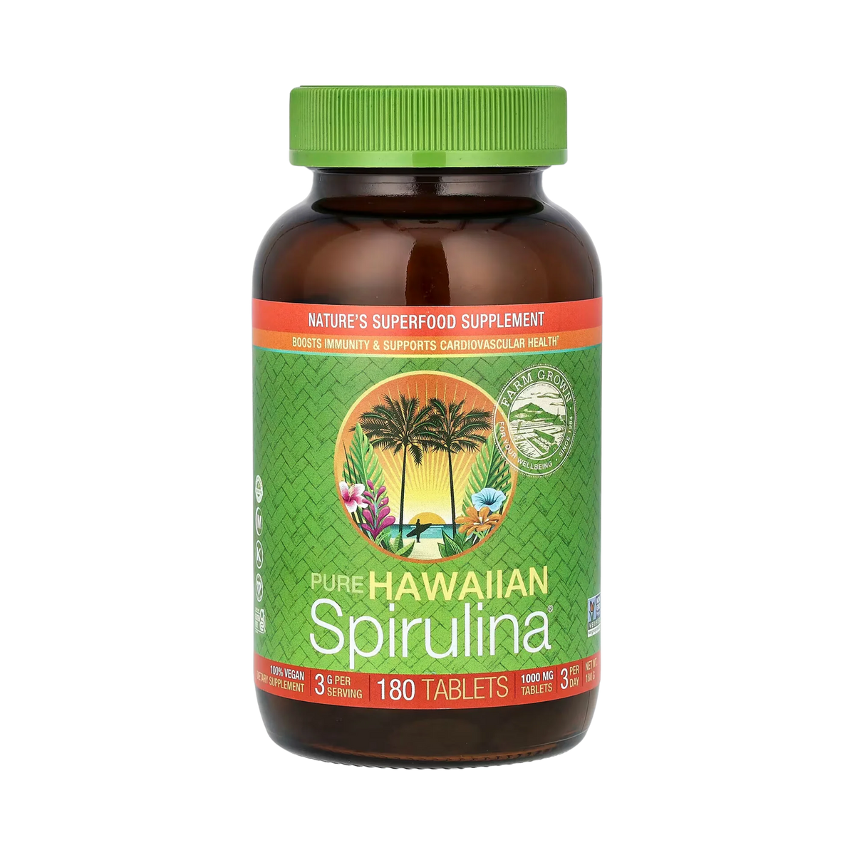 Nutrex Hawaii, Pure Hawaiian Spirulina, 3g, 180 Tablets