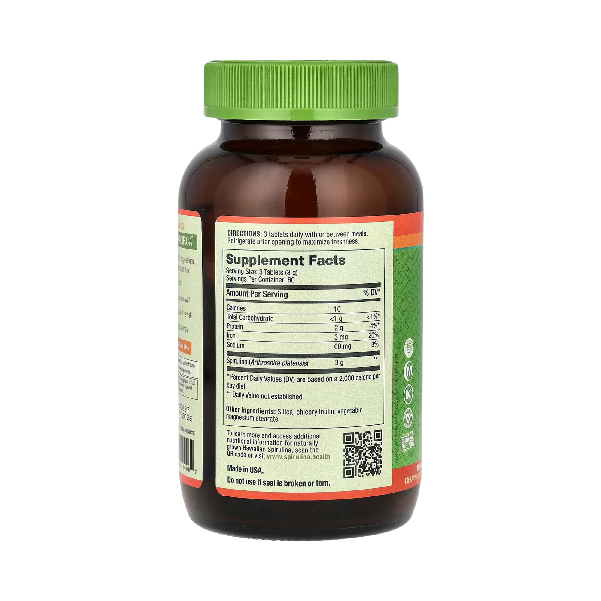 Nutrex Hawaii, Pure Hawaiian Spirulina, 3g, 180 Tablets