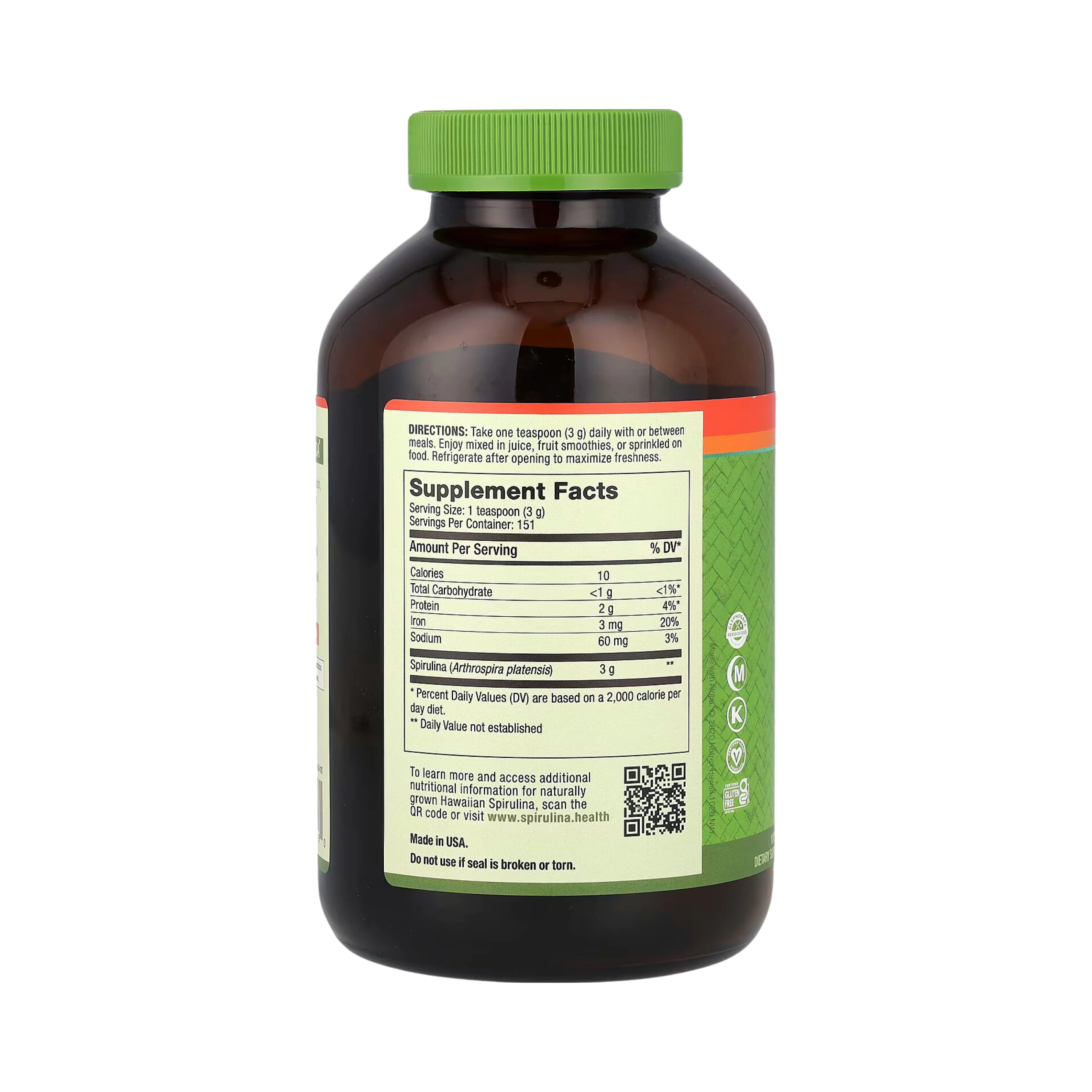 Nutrex Hawaii, Pure Hawaiian Spirulina, Powder, 16 Oz