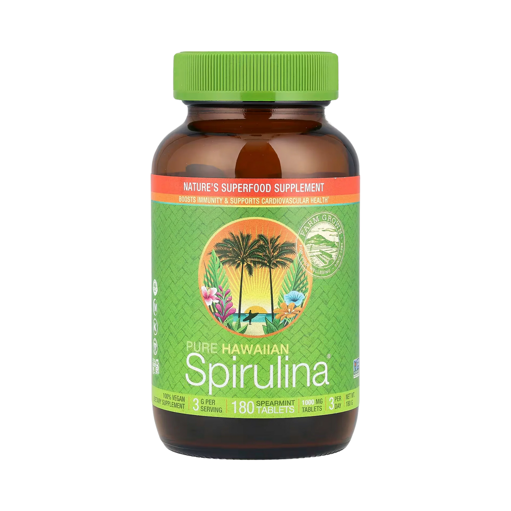 Nutrex Hawaii, Pure Hawaiian Spirulina, Spearmint, 1,000 Mg, 180 Tablets