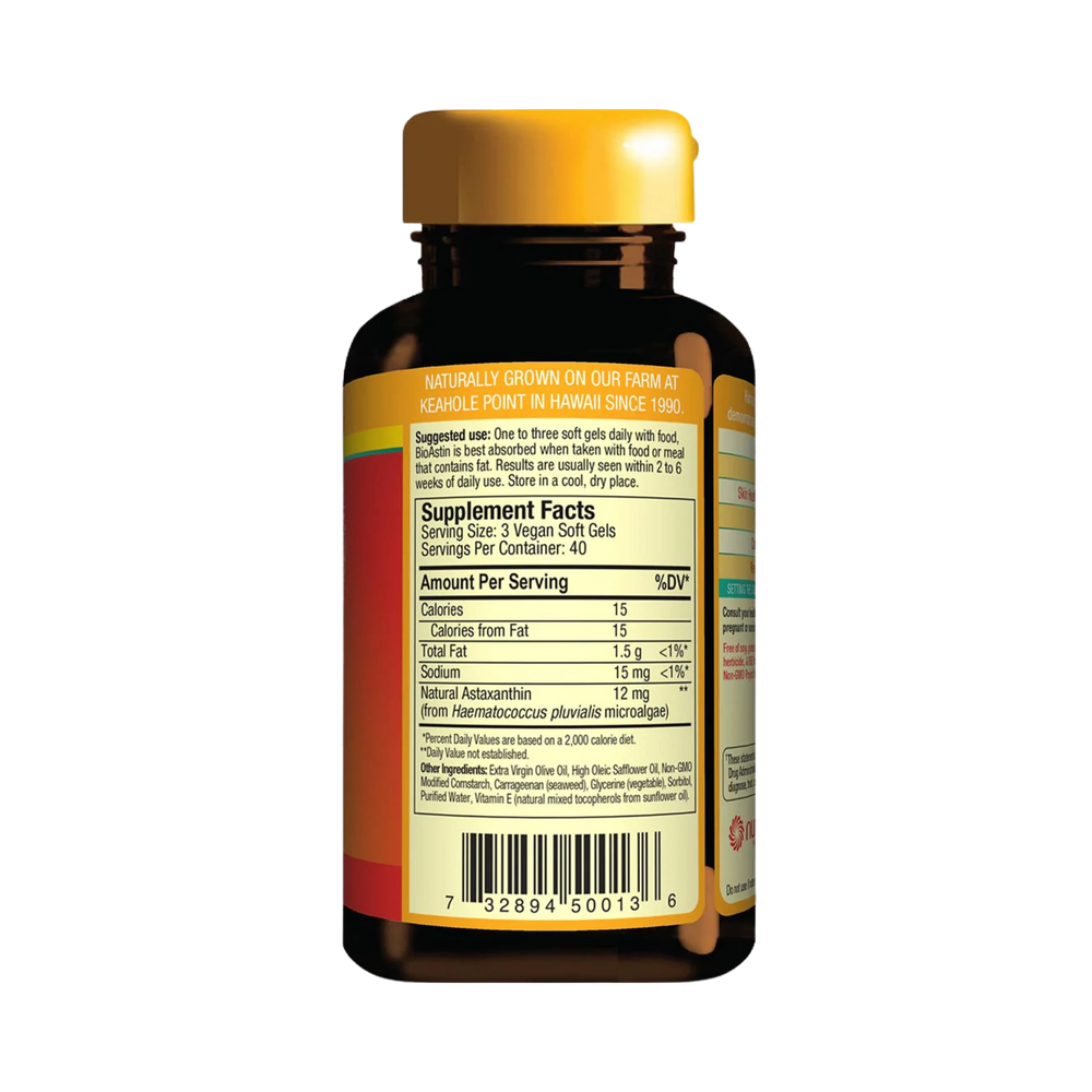 Nutrex Hawaii, Vegan BioAstin Hawaiian Astaxanthin, 4 Mg, 120 Softgels
