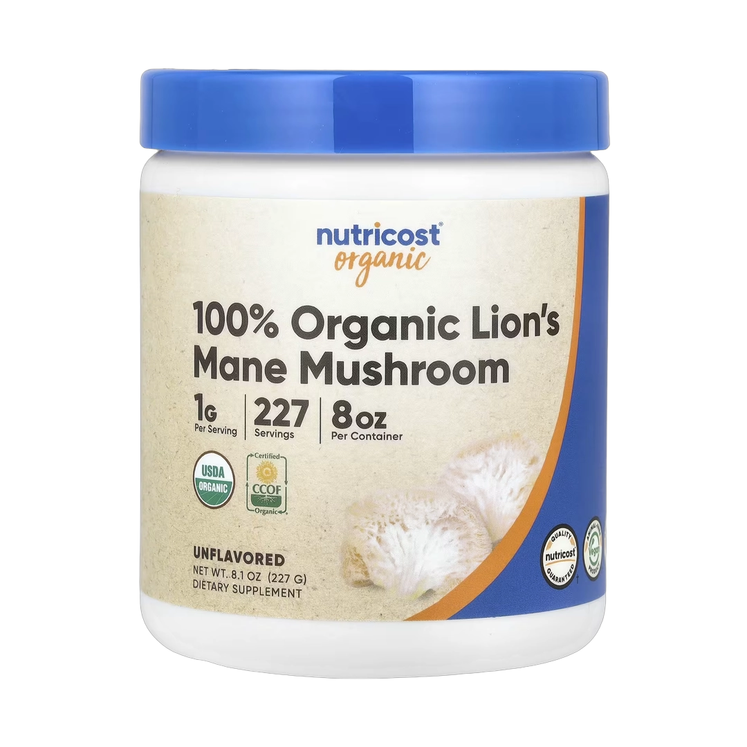 Nutricost, 100% Organic Lion's Mane Mushroom, Unflavored , 8.1 oz, 227 g