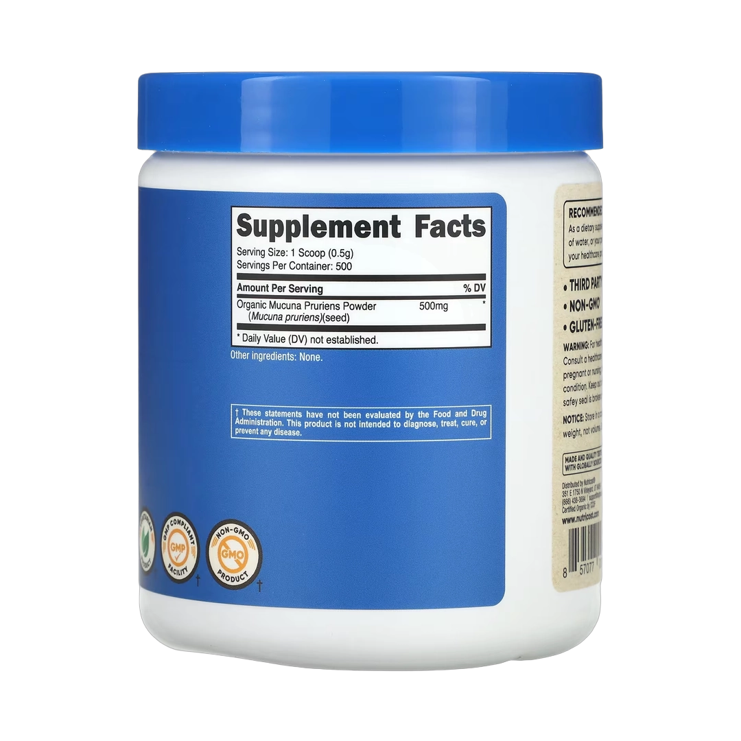 Nutricost, 100% Organic Mucuna Pruriens, Unflavored, 8.8 oz, 250 g
