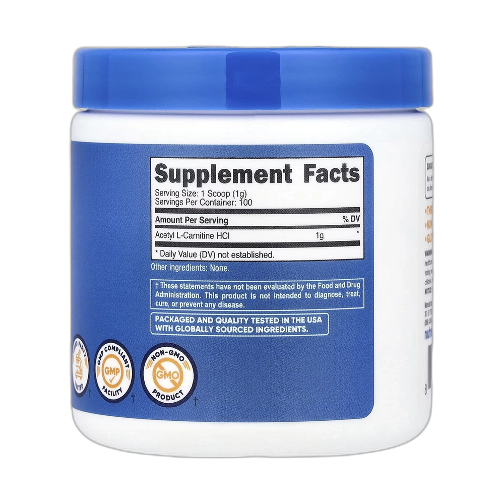 Nutricost, Acetyl L-Carnitine HCl, Unflavored, 3.6 oz, 100 g
