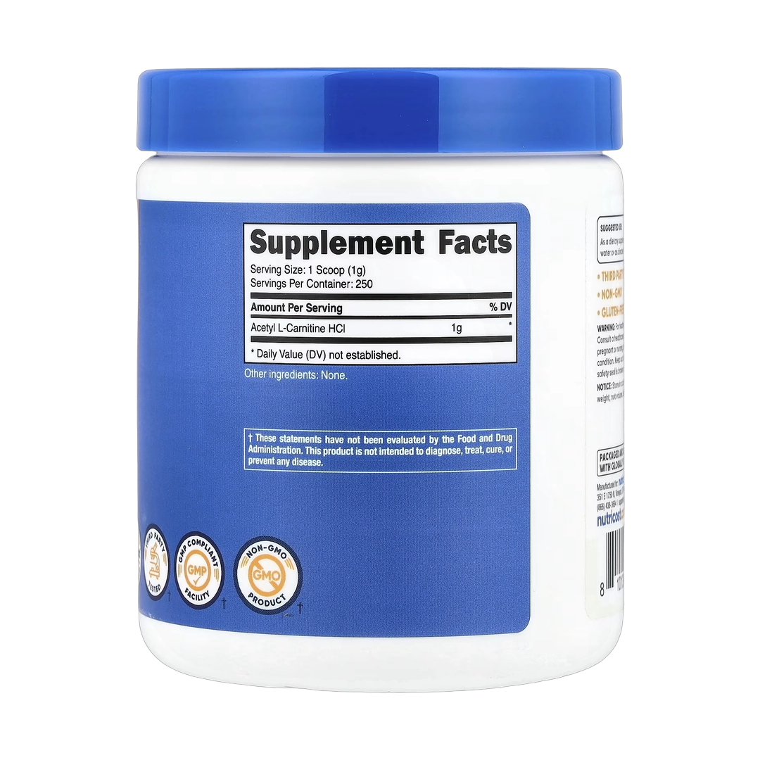 Nutricost, Acetyl L-Carnitine, Unflavored, 8.9 oz, 250 g