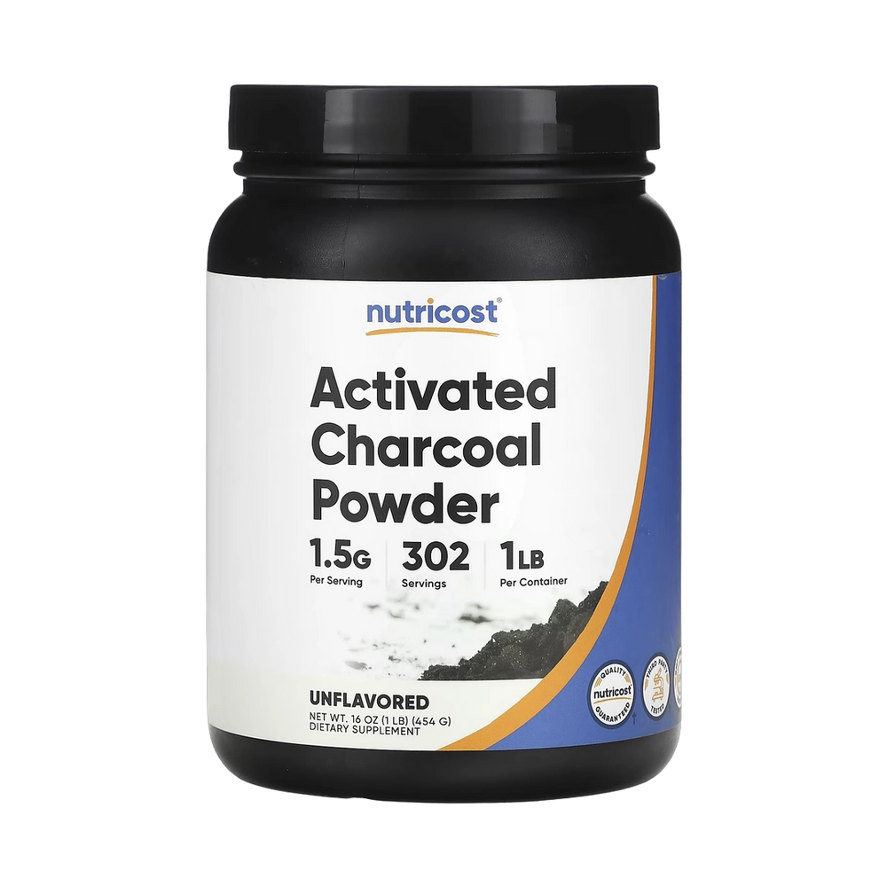 Nutricost, Activated Charcoal Powder, Unflavored, 16 oz, 454 g